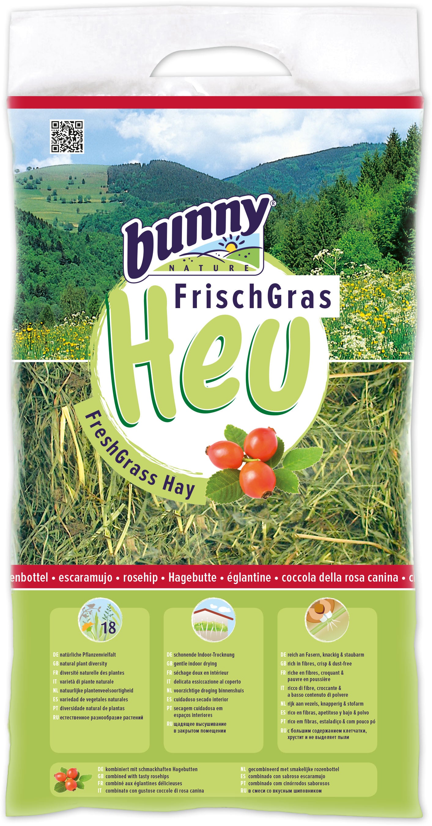 Bunny Nature Vers Gras Hooi Met Rozenbottel