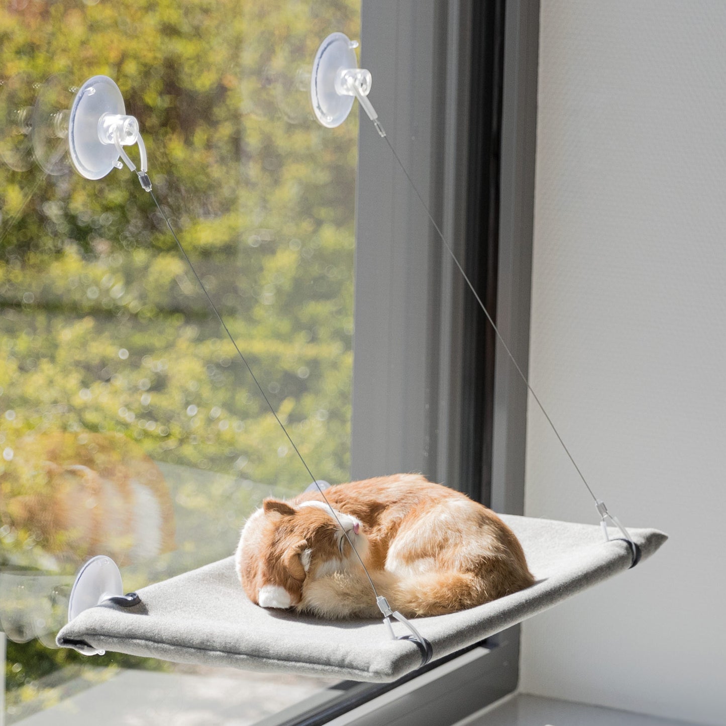 Trixie Kattenmand Hangmat Raam Velours Grijs