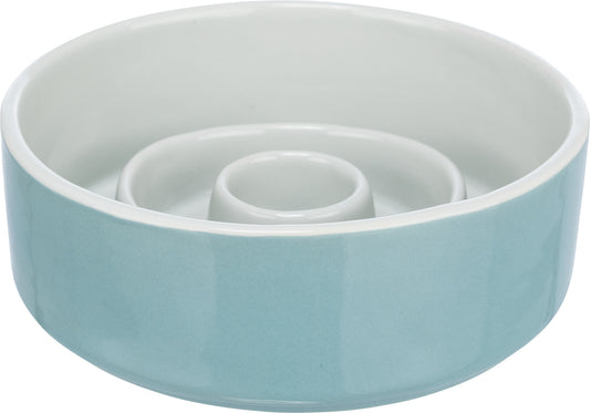 Trixie Voerbak Slowfeeding Keramiek Grijs / Blauw