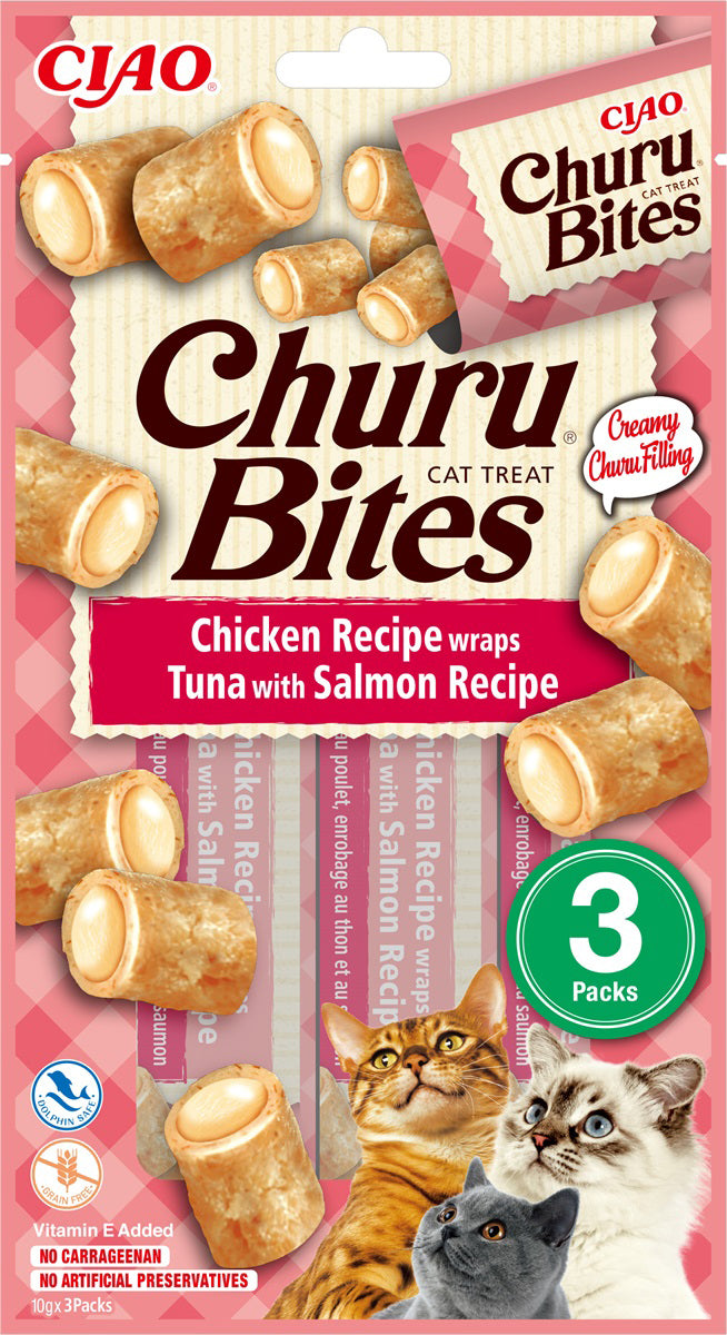 Inaba Churu Bites Cat Chicken Recipe Wraps Tuna With Salmon Recipe