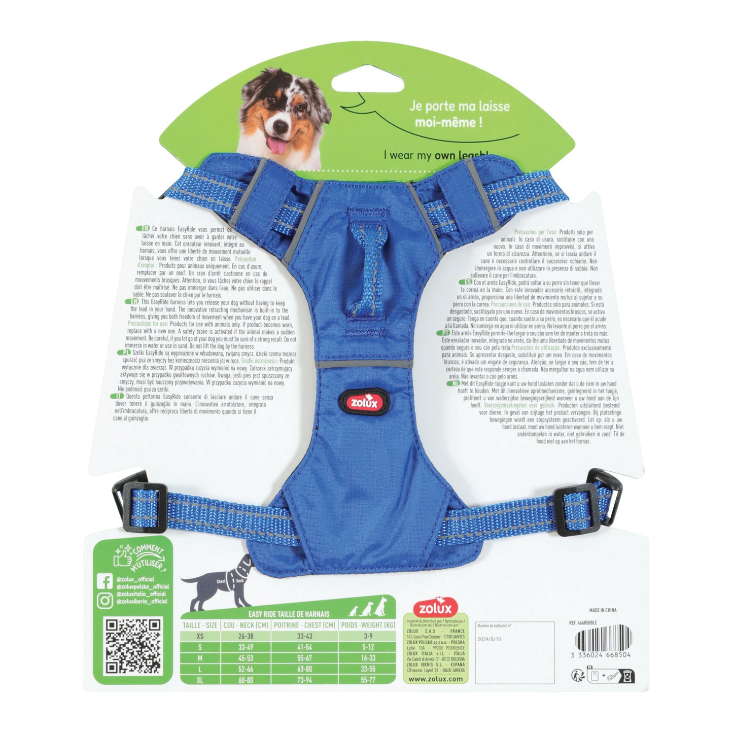 Zolux Easyride Hondentuig Blauw
