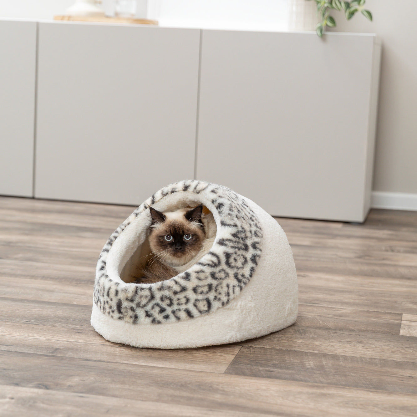 Trixie Kattenmand Iglo Leo Soft Pluche Creme / Panterprint