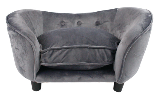 Enchanted Pet Enchanted Hondenmand Sofa Ultra Pluche Snuggle Donkergrijs