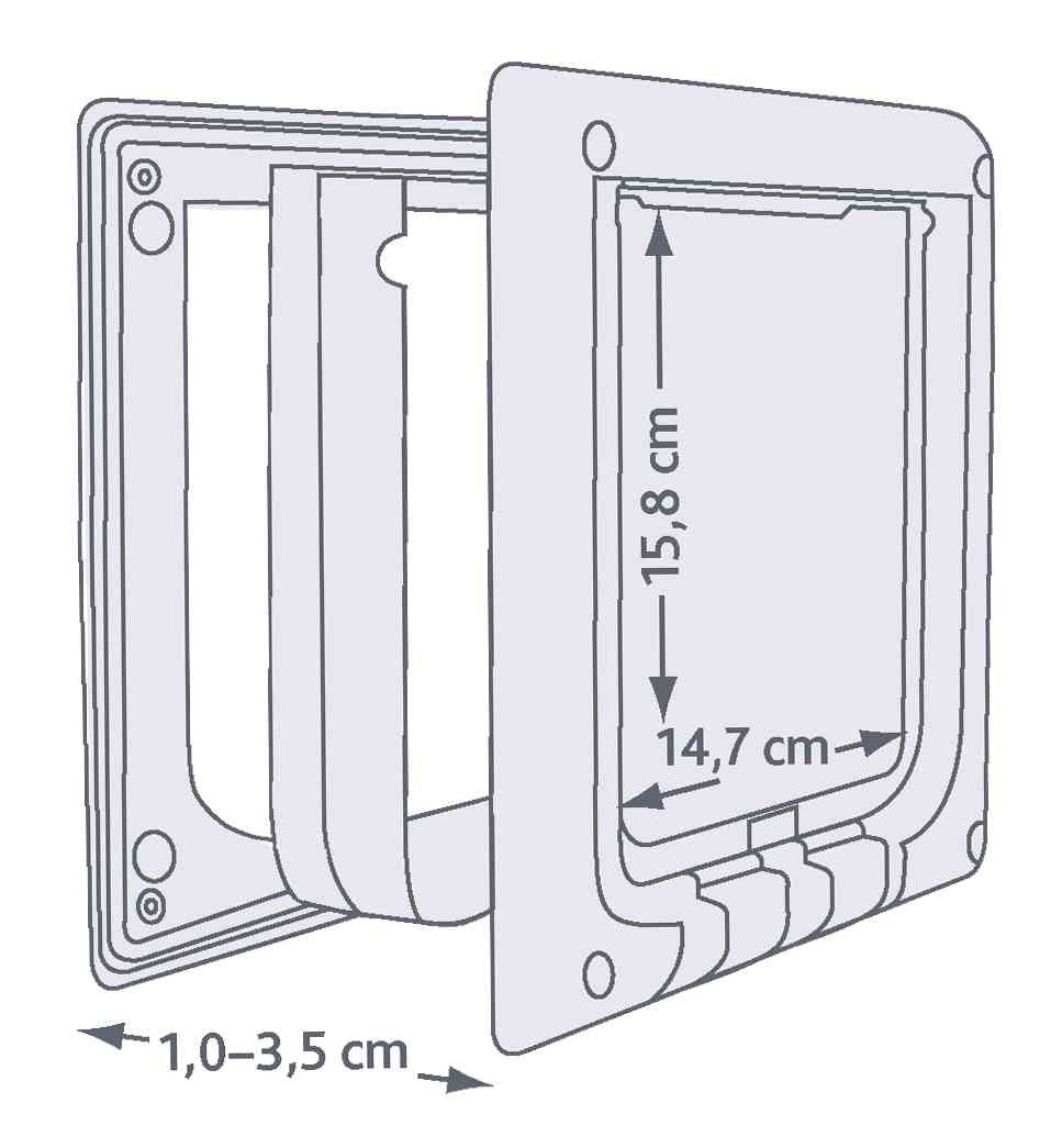 Trixie 4-Weg Kattenluik Elektromagnetisch Wit