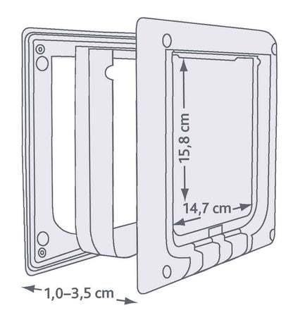 Trixie 4-Weg Kattenluik Elektromagnetisch Wit
