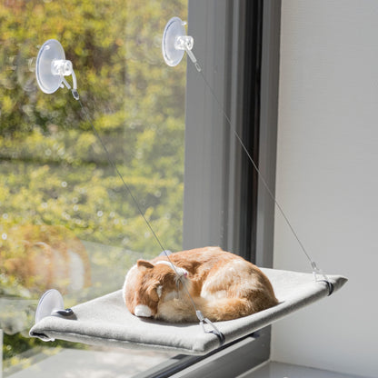 Trixie Kattenmand Hangmat Raam Velours Grijs