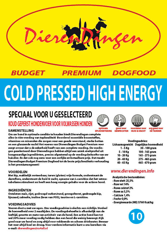Merkloos Budget Premium Dogfood Cold Pressed High Energy