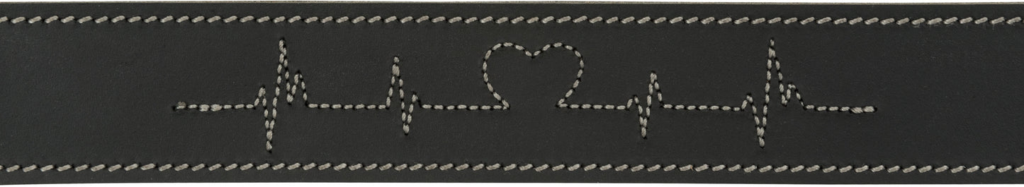 Trixie Halsband Hond Rustic Vetleer Heartbeat Zwart