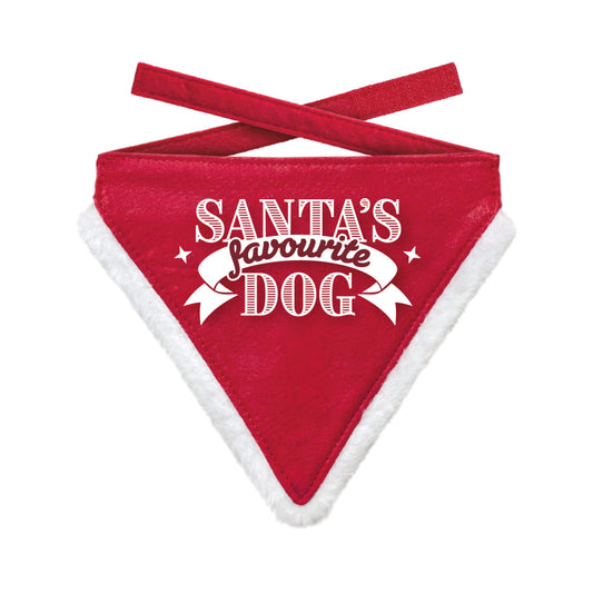 Plenty Gifts Kerst Bandana Santa's Favourite Dog Rood