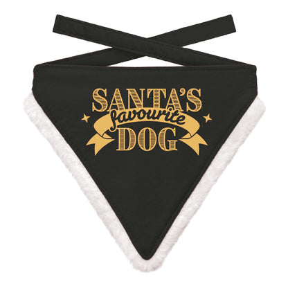 Plenty Gifts Kerst Bandana Santa's Favourite Dog Zwart