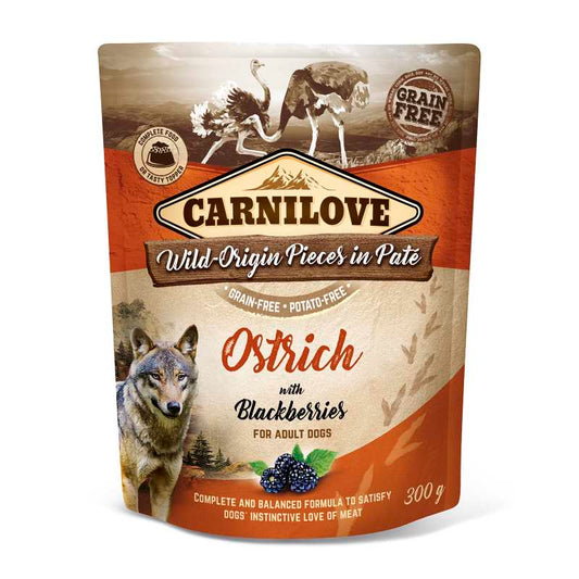 Carnilove Dog Pouch Struisvogel / Bramen