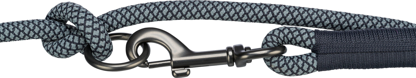 Trixie Soft Rope Hondenriem Verstelbaar Zwart / Grijs