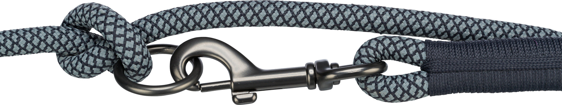Trixie Soft Rope Hondenriem Verstelbaar Zwart / Grijs