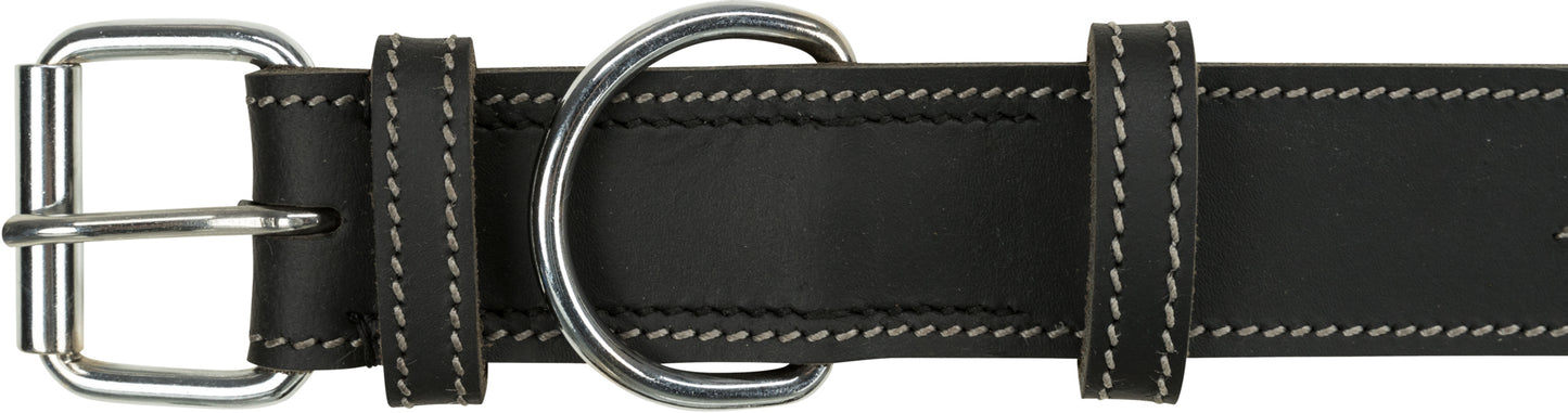 Trixie Rustic Vetleer Halsband Hond Heartbeat Zwart