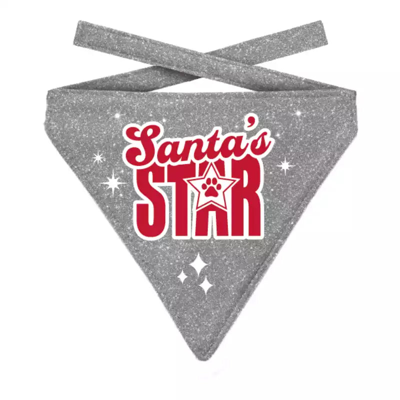 Plenty Gifts Kerst Bandana Santa's Star Glitter Zilver