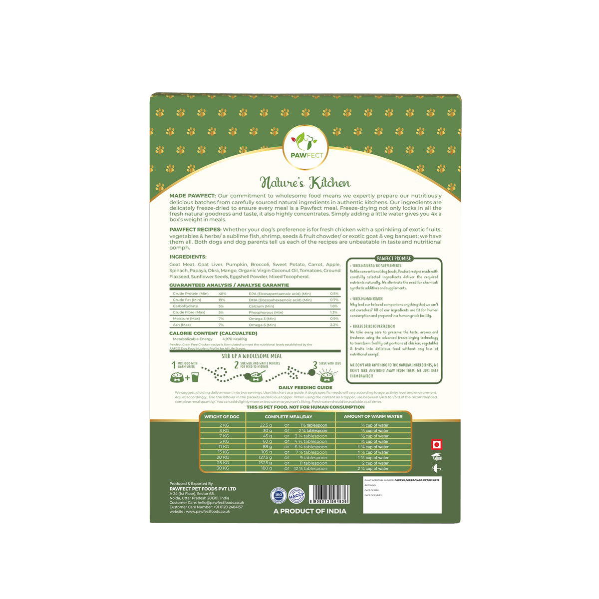 Pawfect Freeze Dried Foods Goat Recipe