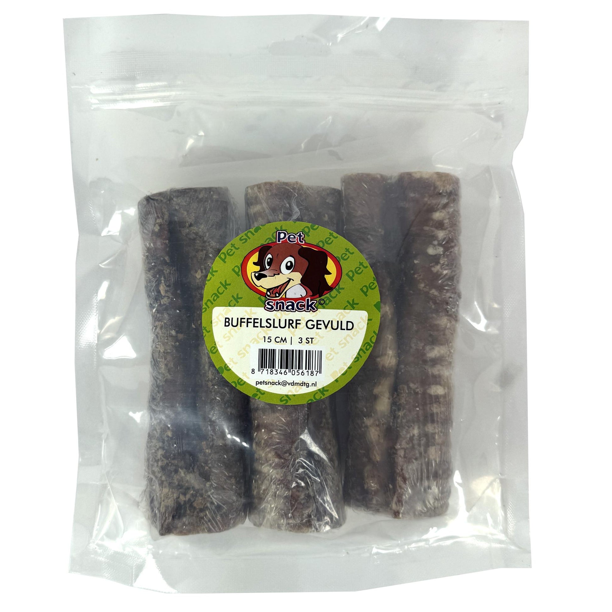 Petsnack Buffelslurf Gevuld
