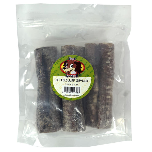 Petsnack Buffelslurf Gevuld