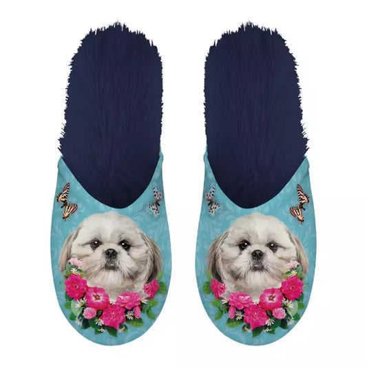 Merkloos Pantoffel Shih Tzu Lichtblauw / Donkerblauw