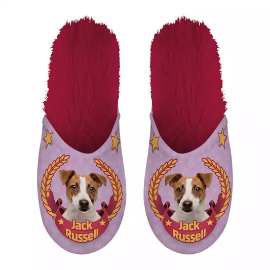 Merkloos Pantoffel Jack Russel Roze / Fuchsia