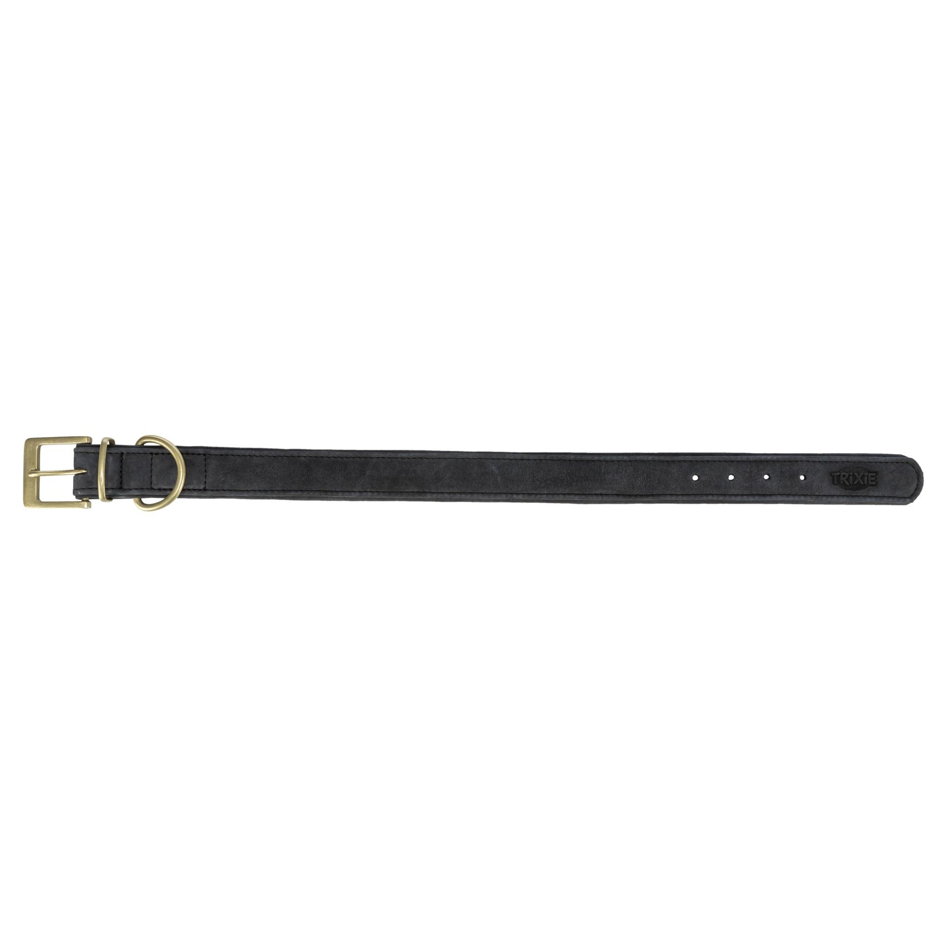 Trixie Halsband Hond Pure Leer Zwart