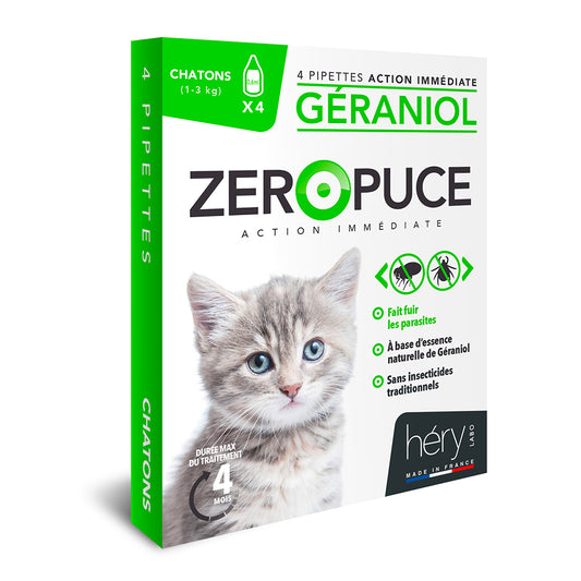 Hery Zeropuce Vlooiendruppels Kitten Geraniol Zonder Chemicalien