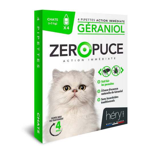 Hery Zeropuce Vlooiendruppels Kat Geraniol Zonder Chemicalien