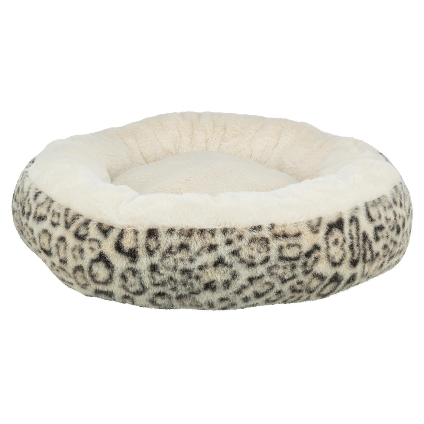 Trixie Hondenmand Leo Soft Rond Pluche Creme / Panterprint