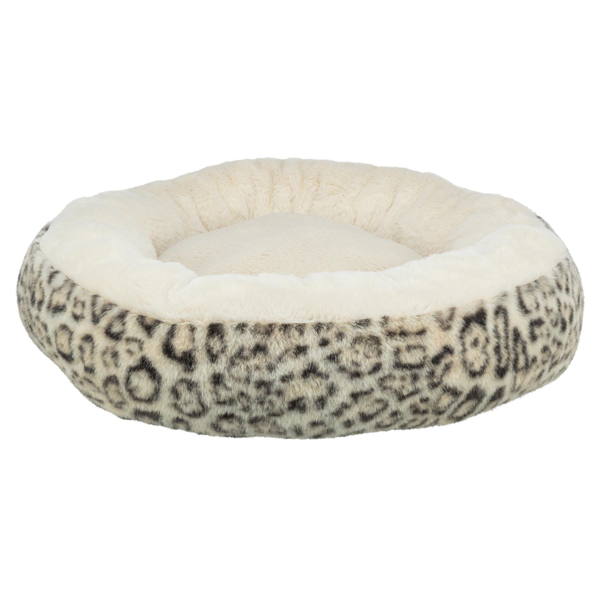 Trixie Hondenmand Leo Soft Rond Pluche Creme / Panterprint