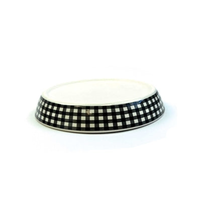 Happy Pet Tabby Patch Voerbak Kat Ruit Keramisch Zwart / Wit