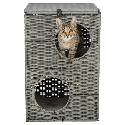 Trixie Kattenmand Amalia Hoekig Polyrattan Grijs
