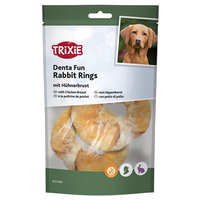 Trixie Denta Fun Rabbit Rings Met Kippenborst