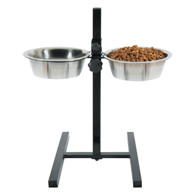 Zolux Voerstandaard Voerbak / Waterbak Verstelbaar Rvs 2X2,5 Ltr 24,5 Cm 53,5X51X2