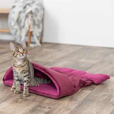 Trixie Xmas Cosy Slaapzak Velourslook / Pluche Bordeaux 50X50X65 Cm